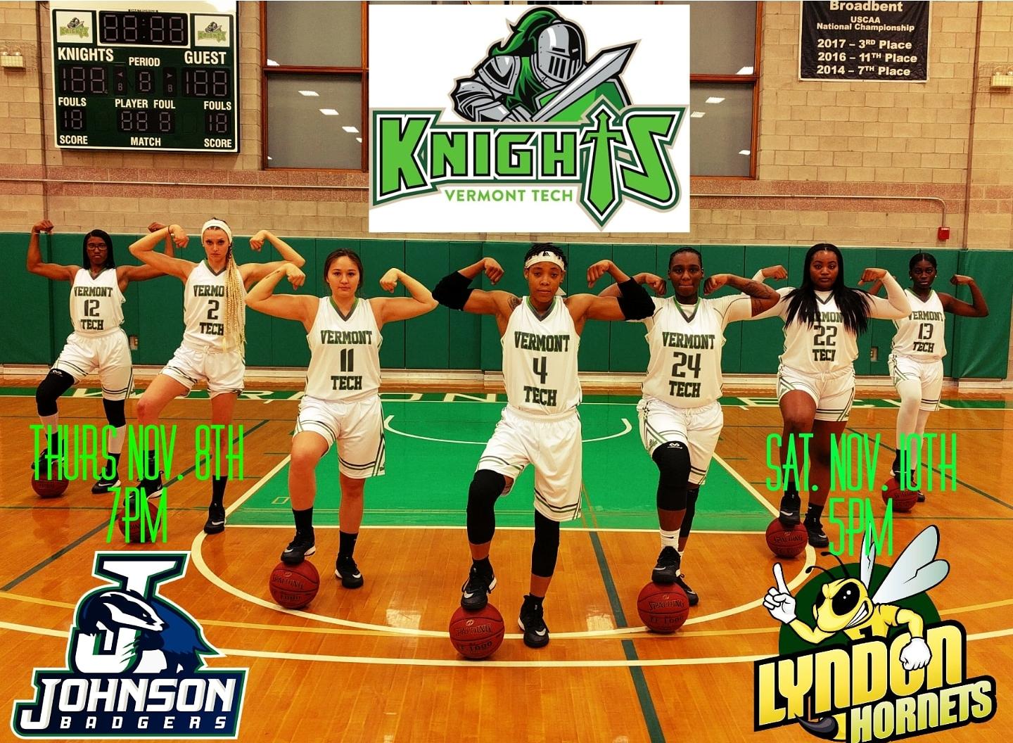 Lady Knights hold on to beat NVU-Johnson 81-72  at the Northern Vermont University Classic.